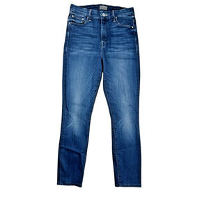 Mother High Waisted Looker Ankle Fray Sz 26 Tongue in Chic Skinny Stretch Denim
